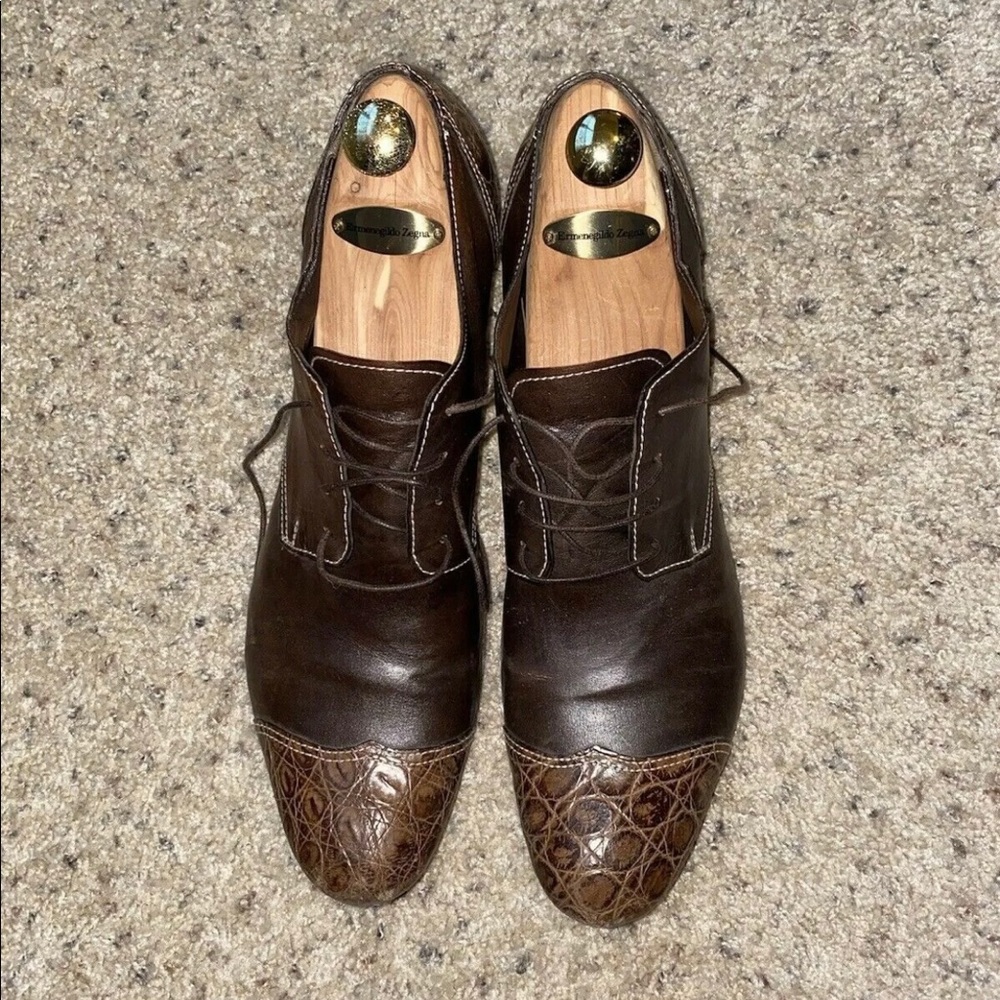 Gianni Barbato Stylish lace up  Brown Shoes for Men (Size 43.5)